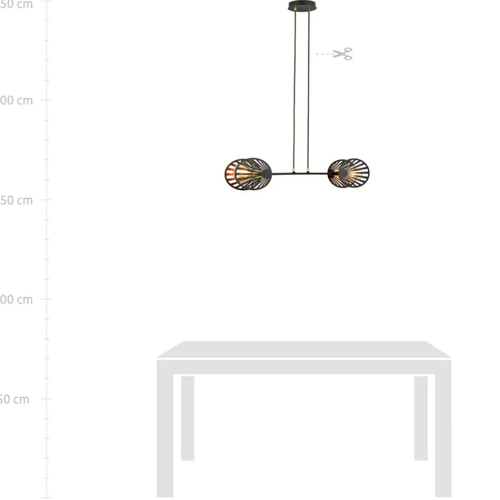 Sklep Kaja Lampa wisząca z ażurowymi osłonkami na żarówki 1146/2 PLAYA | Kaja czarny Store