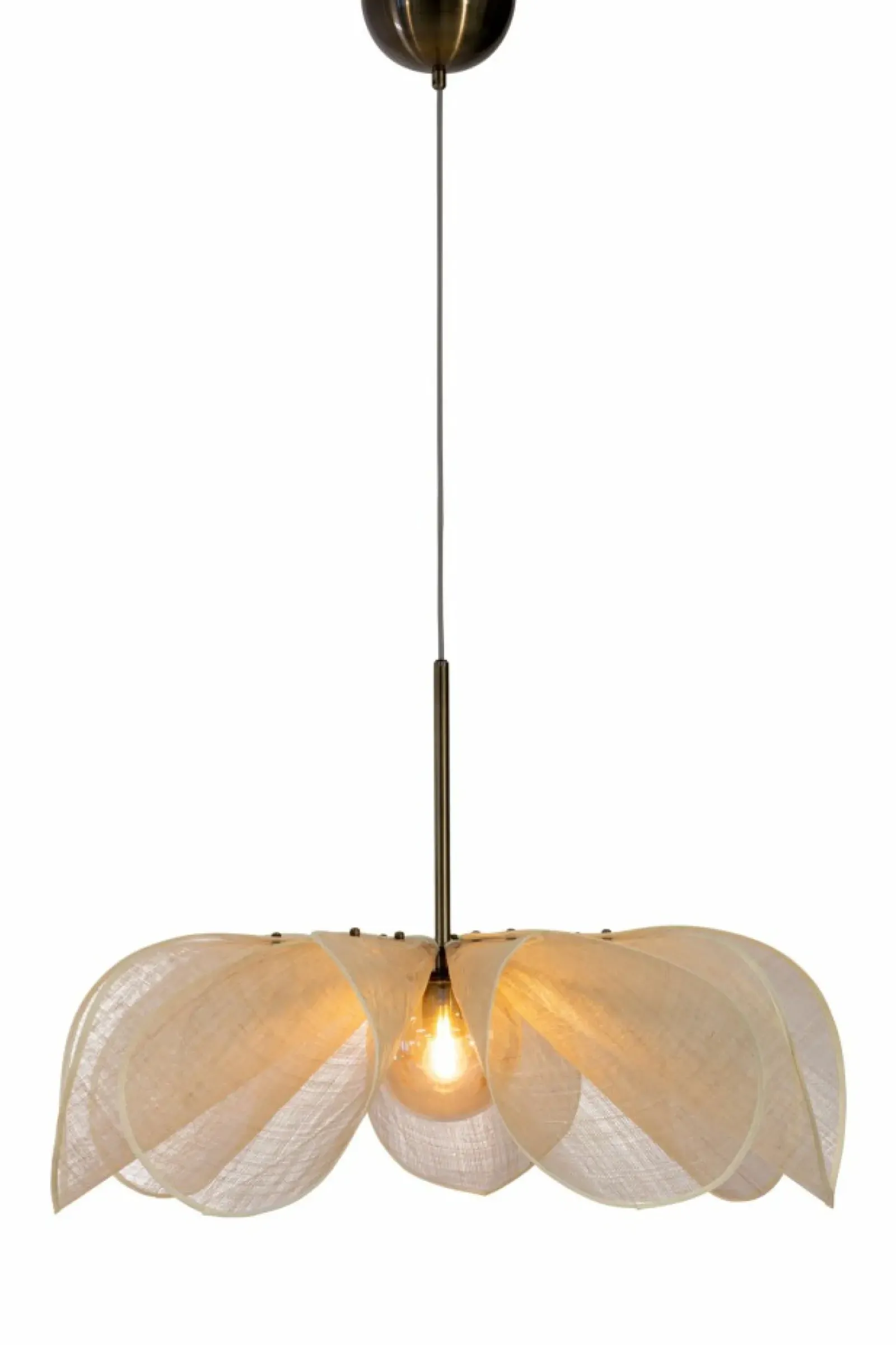 Sklep Kaja Lampa wisząca z beżowym, nietypowym abażurem 108661 STYRKA | Kaja Store
