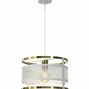 Sklep Kaja Lampa wisząca z biało-złotym abażurem LX 4405 RIM | Kaja Oświetlenie Outlet