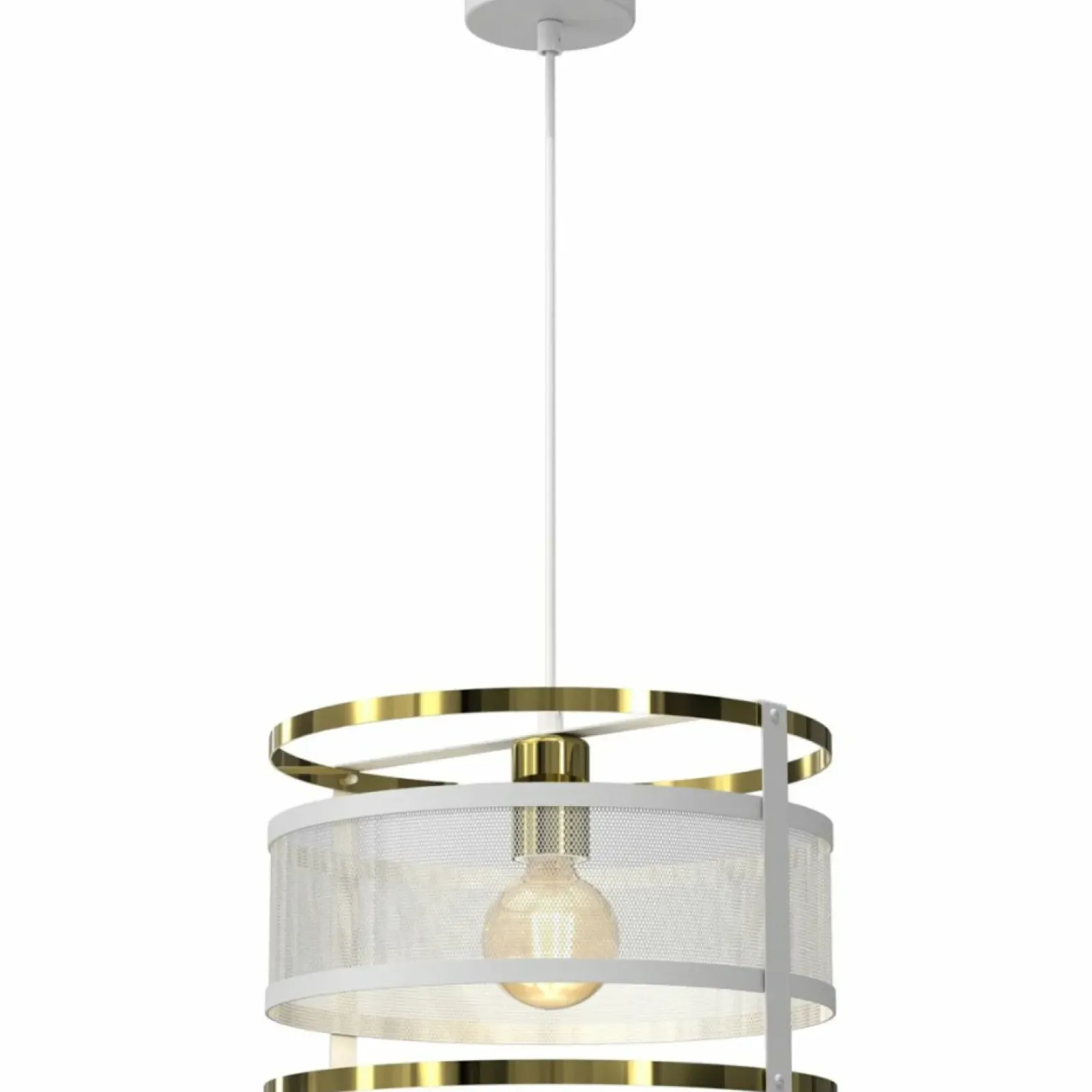 Sklep Kaja Lampa wisząca z biało-złotym abażurem LX 4405 RIM | Kaja Oświetlenie Outlet