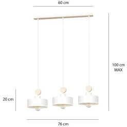 Sklep Kaja Lampa wisząca z mi kloszami na duży gwint 583/3 | Kaja biały Flash Sale