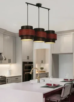 Sklep Kaja Lampa wisząca z bordowymi dodatkami 33-23988 TOSCANA | Kaja Shop