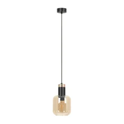 Sklep Kaja Lampa wisząca z bursztynowym kloszem K-5265 z serii DOKA | Kaja Shop