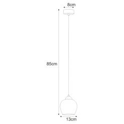 Sklep Kaja Lampa wisząca z bursztynowym kloszem K-5605 z serii TULA New