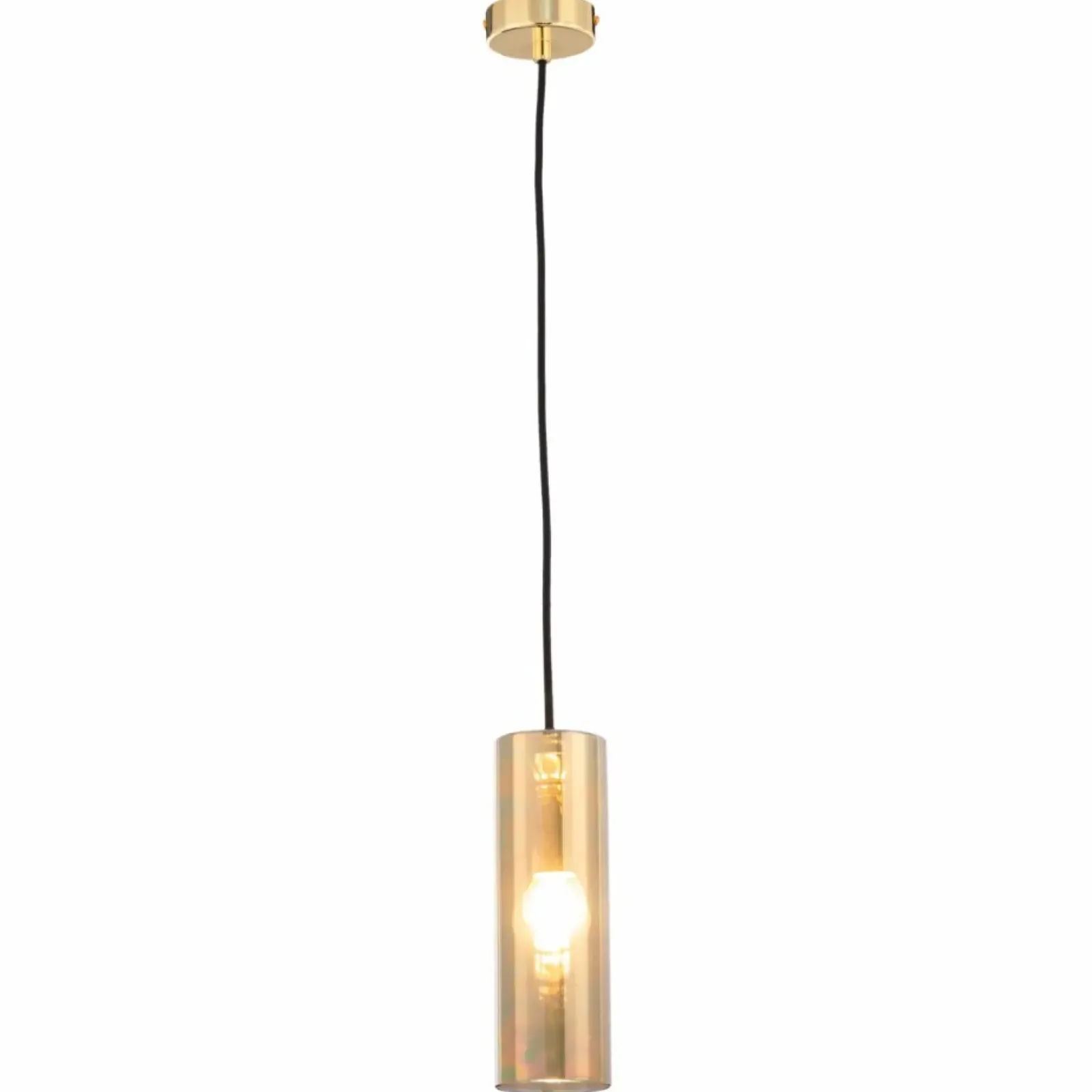 Sklep Kaja Lampa wisząca z bursztynowym kloszem P011PL-01G GIOIA | Kaja Discount