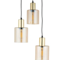 Sklep Kaja Lampa wisząca z bursztynowymi kloszami TK 6667 z serii SIERRA GOLD Hot