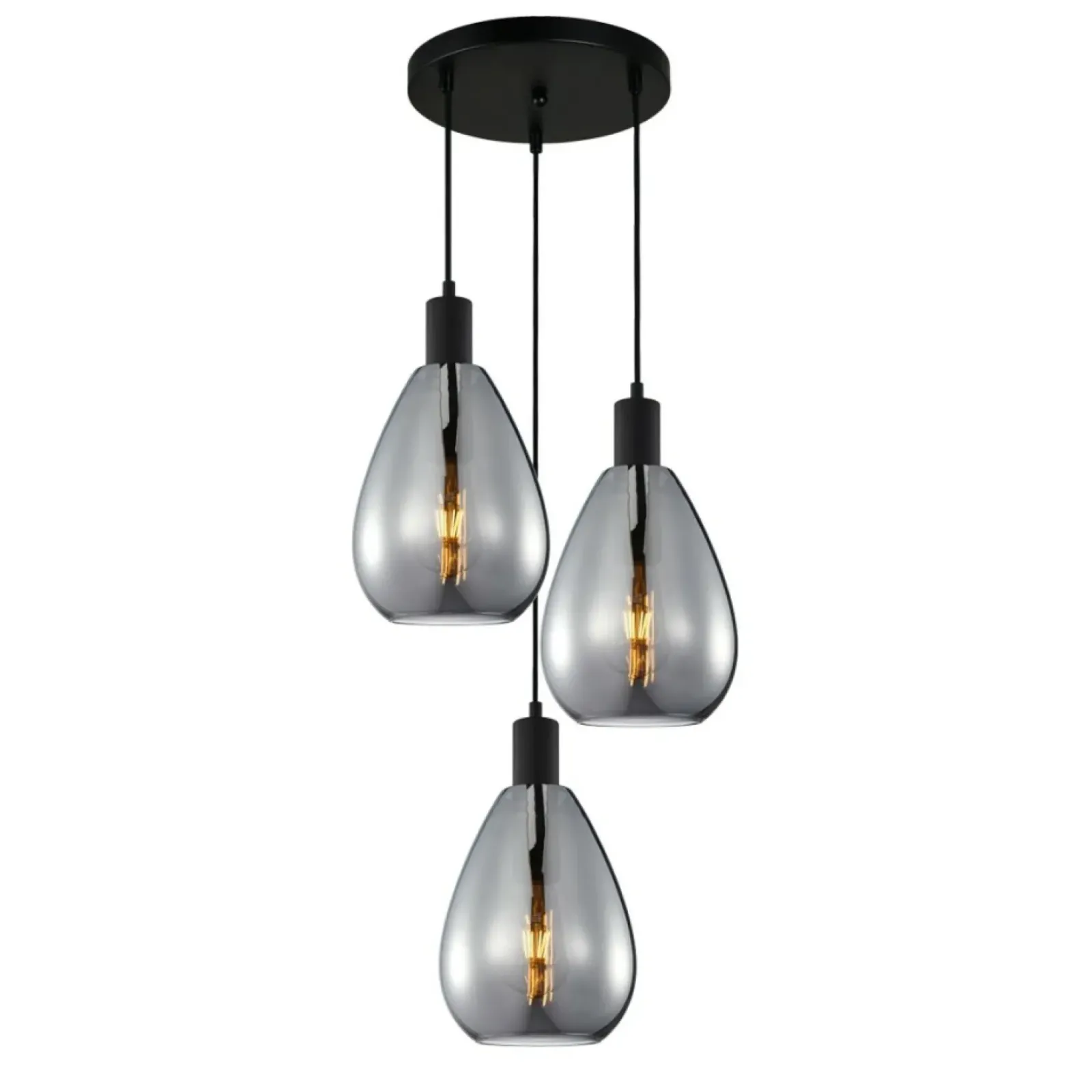 Sklep Kaja Lampa wisząca z ciekawymi kloszami PND-27812-3A-BK-SG z serii ZULO Store
