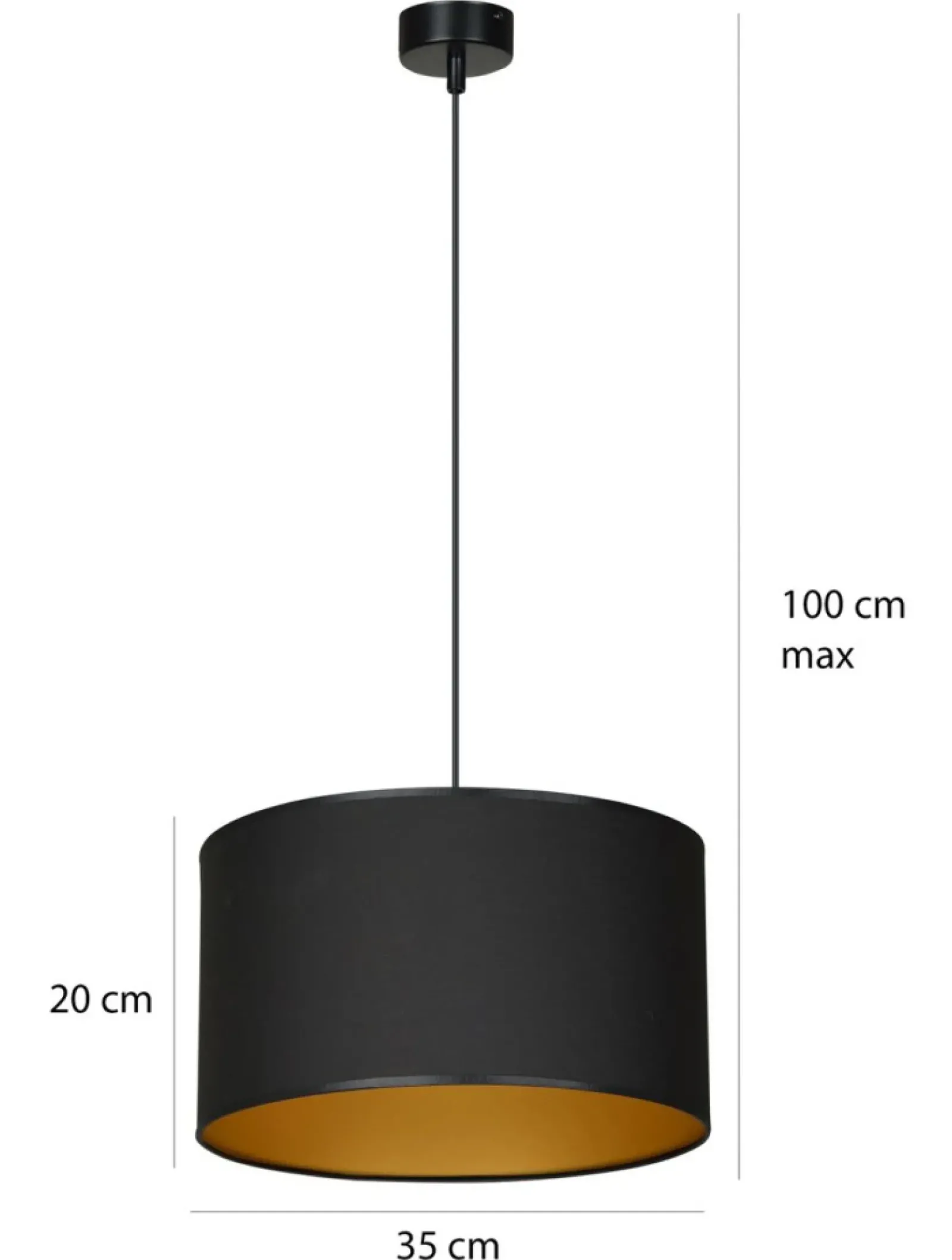 Sklep Kaja Lampa wisząca z czarno-złotym abażurem 184/1 ROTO | Kaja Oświetlenie New