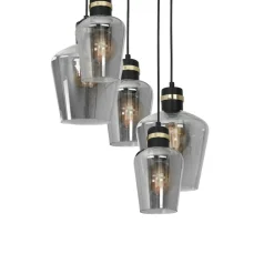 Sklep Kaja Lampa wisząca z czarno-złotymi oprawkami MLP6542 RICHMOND | Kaja Best Sale