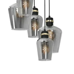 Sklep Kaja Lampa wisząca z czarno-złotymi oprawkami MLP6542 RICHMOND | Kaja Best Sale