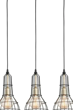 Sklep Kaja Lampa wisząca z czarno-złotymi zwisami TK 2209 LONG | Kaja Oświetlenie czarny New