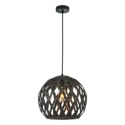 Sklep Kaja Lampa wisząca z m, ażurowym kloszem PND-22341-1L-BK z serii HILO czarny Best Sale