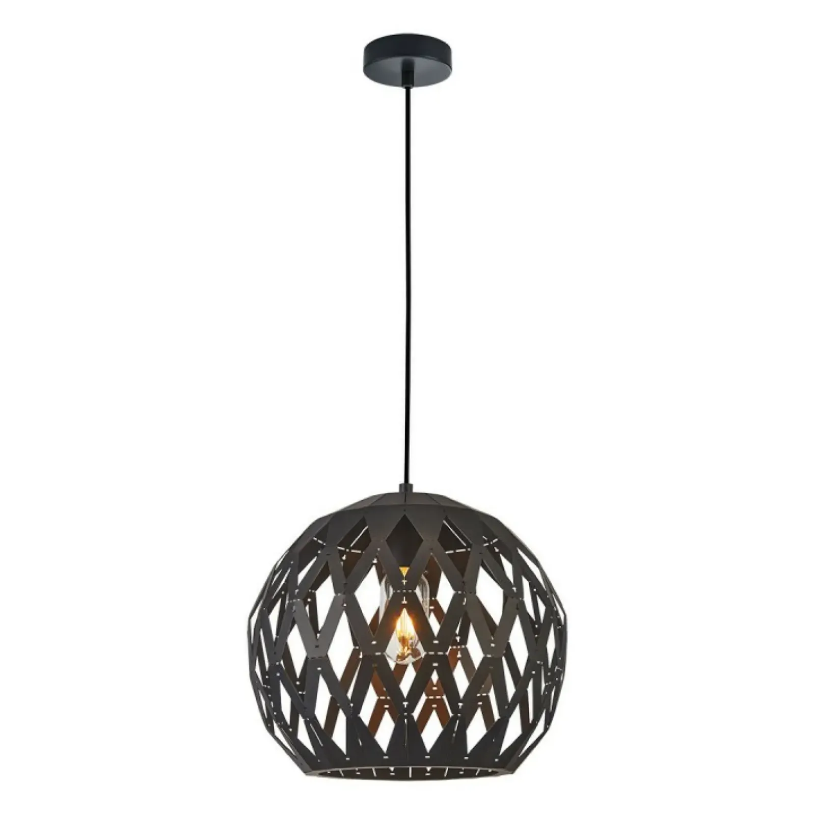 Sklep Kaja Lampa wisząca z m, ażurowym kloszem PND-22341-1L-BK z serii HILO czarny Best Sale