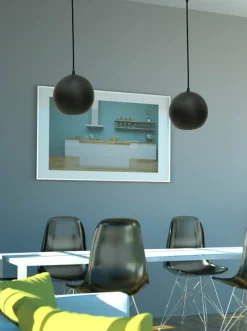 Sklep Kaja Lampa wisząca z czarnym kloszem LEDEA 50101263 FLEN III | Kaja Best
