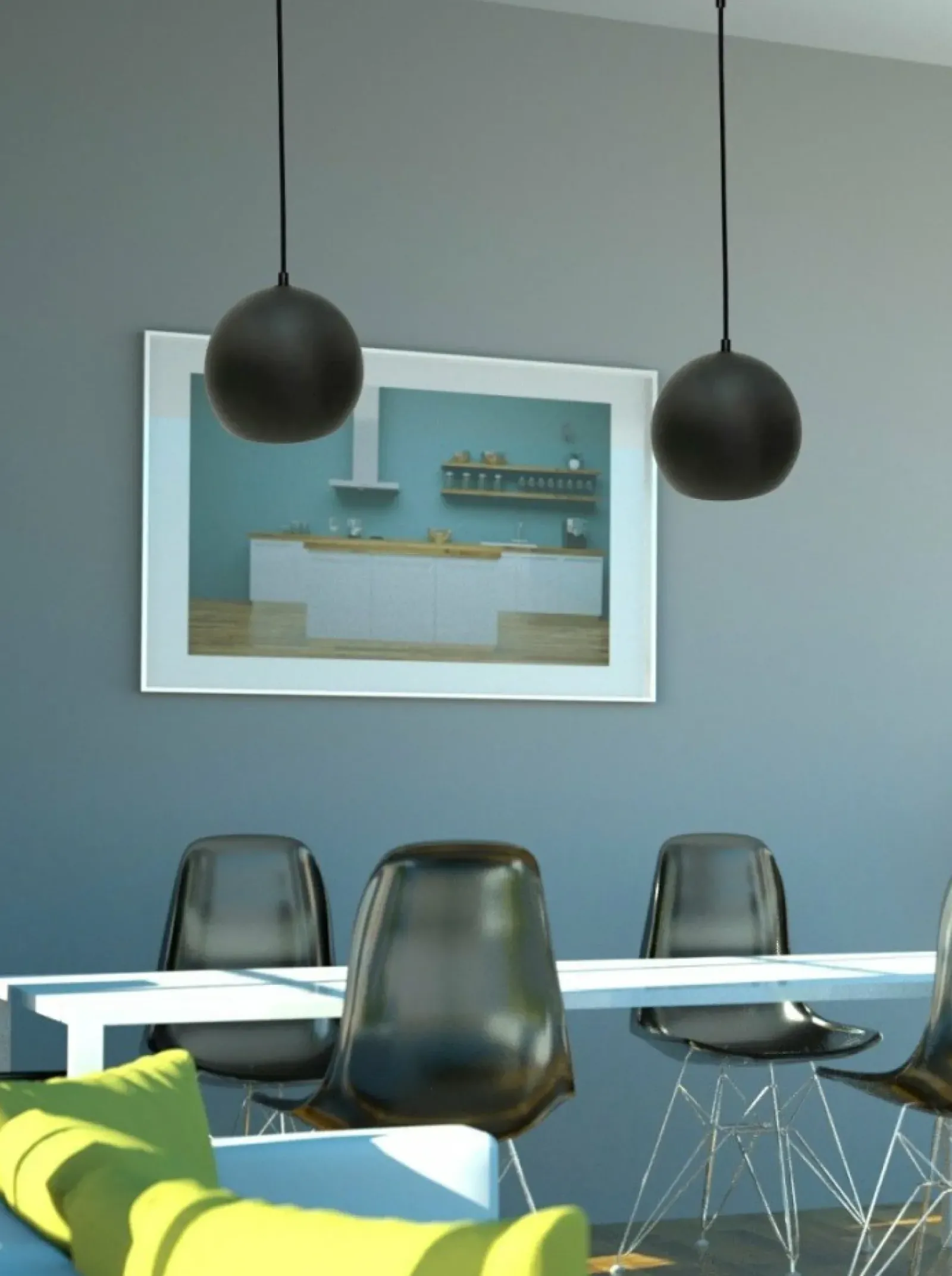 Sklep Kaja Lampa wisząca z czarnym kloszem LEDEA 50101263 FLEN III | Kaja Best