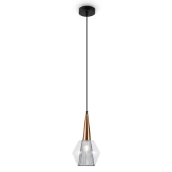Sklep Kaja Lampa wisząca z dekoracyjnym kloszem P003PL-01G1 z serii COPITA złoty Fashion