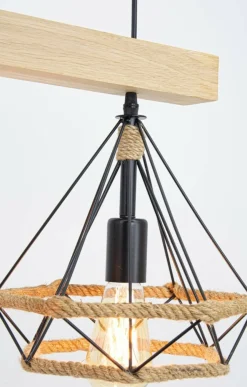 Sklep Kaja Lampa wisząca z drewnem, do jadalni 8803/2 WD PIRAMIDA | Kaja Flash Sale