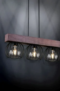Sklep Kaja Lampa wisząca z drewnianą listwą, nad stół SIG 31574 z serii MILAN Hot