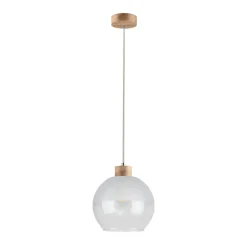 Sklep Kaja Lampa wisząca z drewnianą oprawką i podsufitką 1860174 LINEA | Kaja Discount