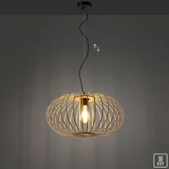 Sklep Kaja Lampa wisząca z drewnianych pasków 11409-79 z serii RACOON | Kaja drewno Clearance