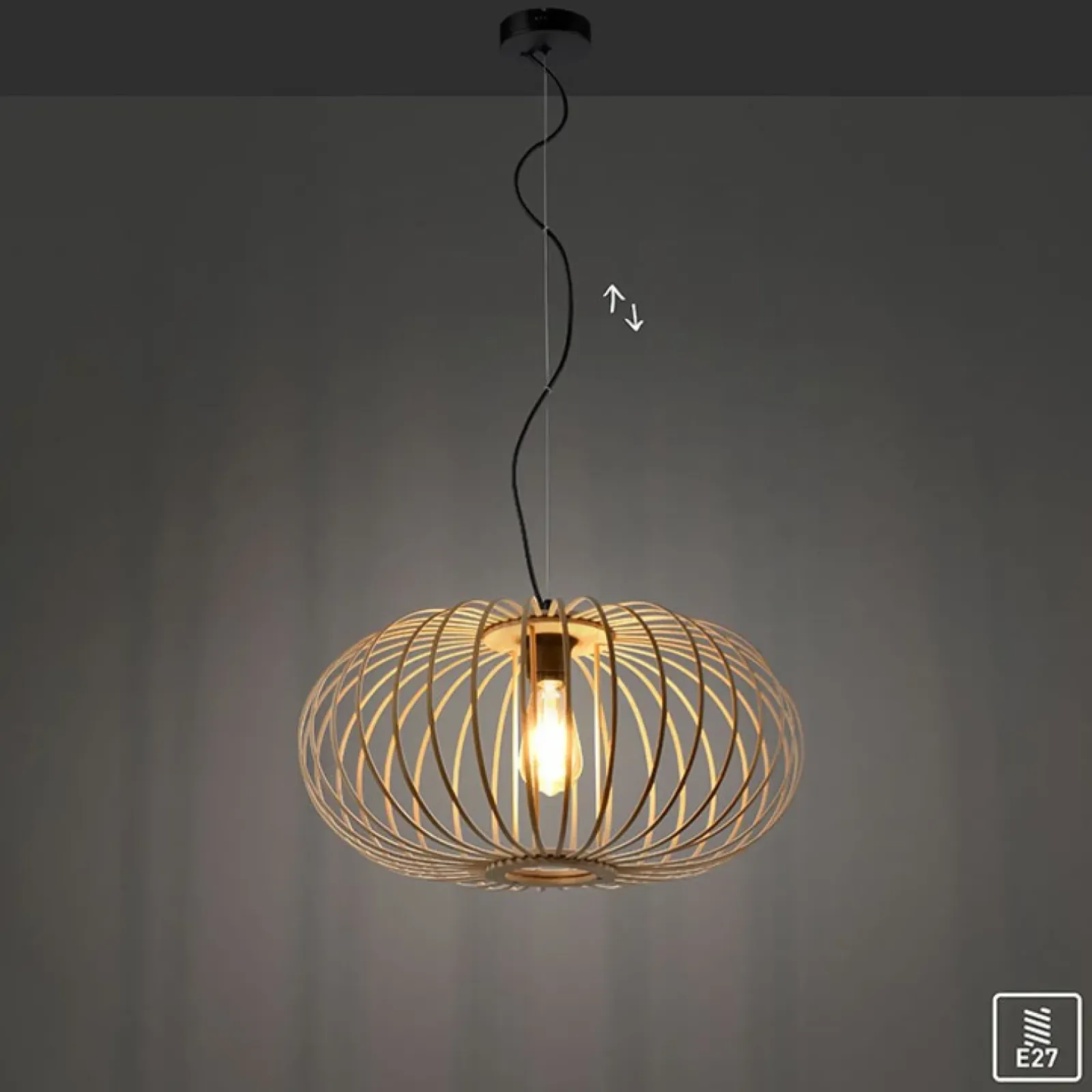 Sklep Kaja Lampa wisząca z drewnianych pasków 11409-79 z serii RACOON | Kaja drewno Clearance