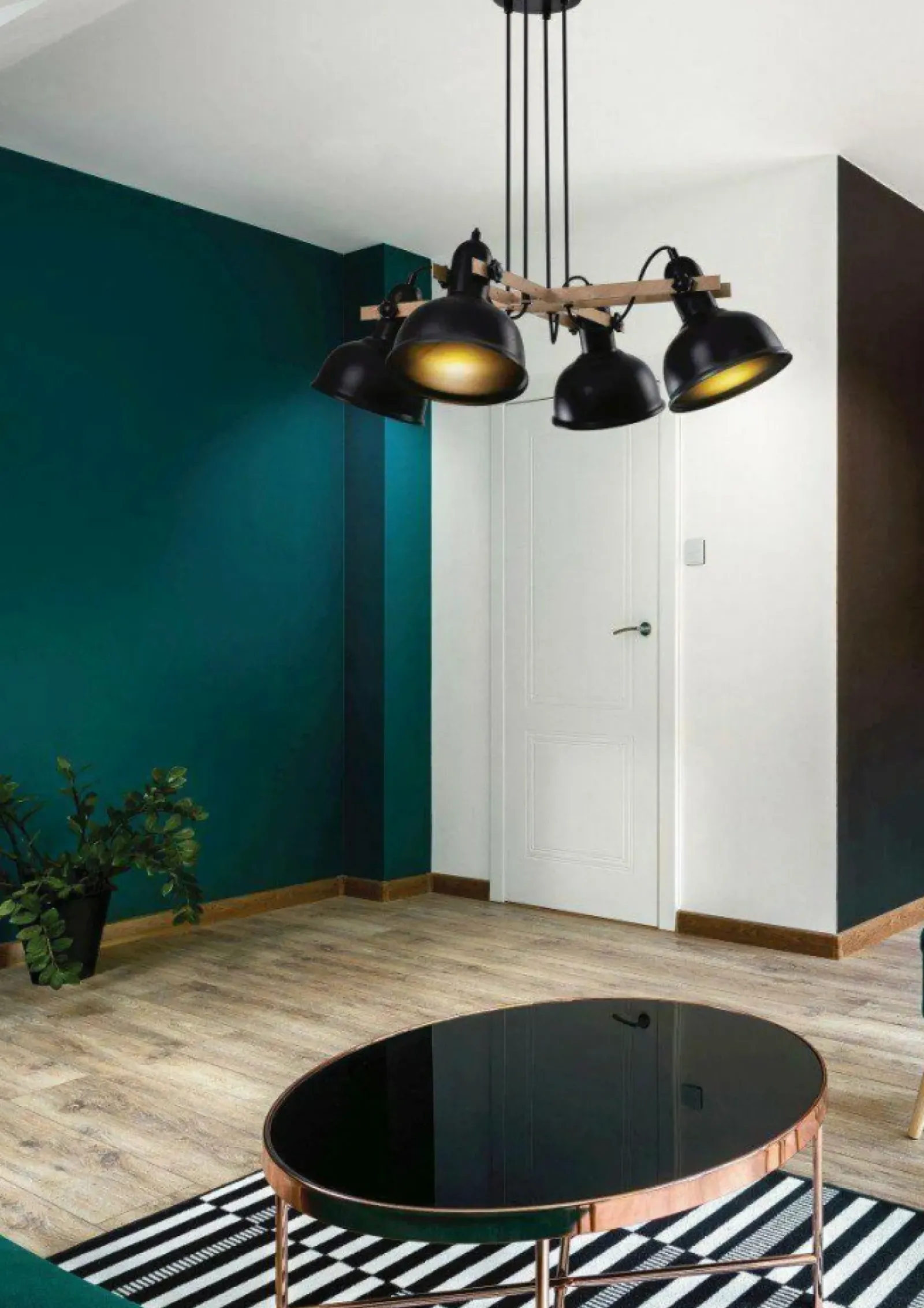 Sklep Kaja Lampa wisząca z drewnianymi ramionami 34-78155 RENO | Kaja Oświetlenie czarny Shop