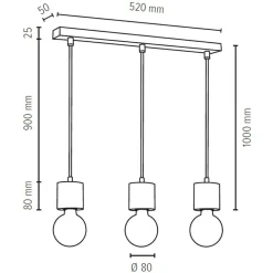 Sklep Kaja Lampa wisząca z drewnianymi oprawkami E27 71689304 PINO | Kaja Cheap