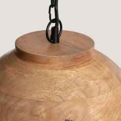 Sklep Kaja Lampa wisząca z drewnianym abażurem ABR-NLW35-BH-E27 BOHO | Kaja brązowy Best Sale