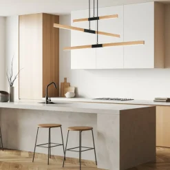 Sklep Kaja Lampa wisząca z drewnianymi listwami LP-2828/3P LUGANO | Kaja Clearance