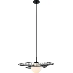 Sklep Kaja Lampa wisząca z drucianą obręczą MDM-4001/1 BK ALISON | Kaja Flash Sale