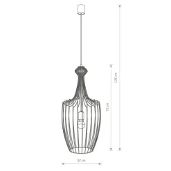 Sklep Kaja Lampa wisząca z drucianym kloszem na duży gwint 8847 | Kaja czarny Flash Sale