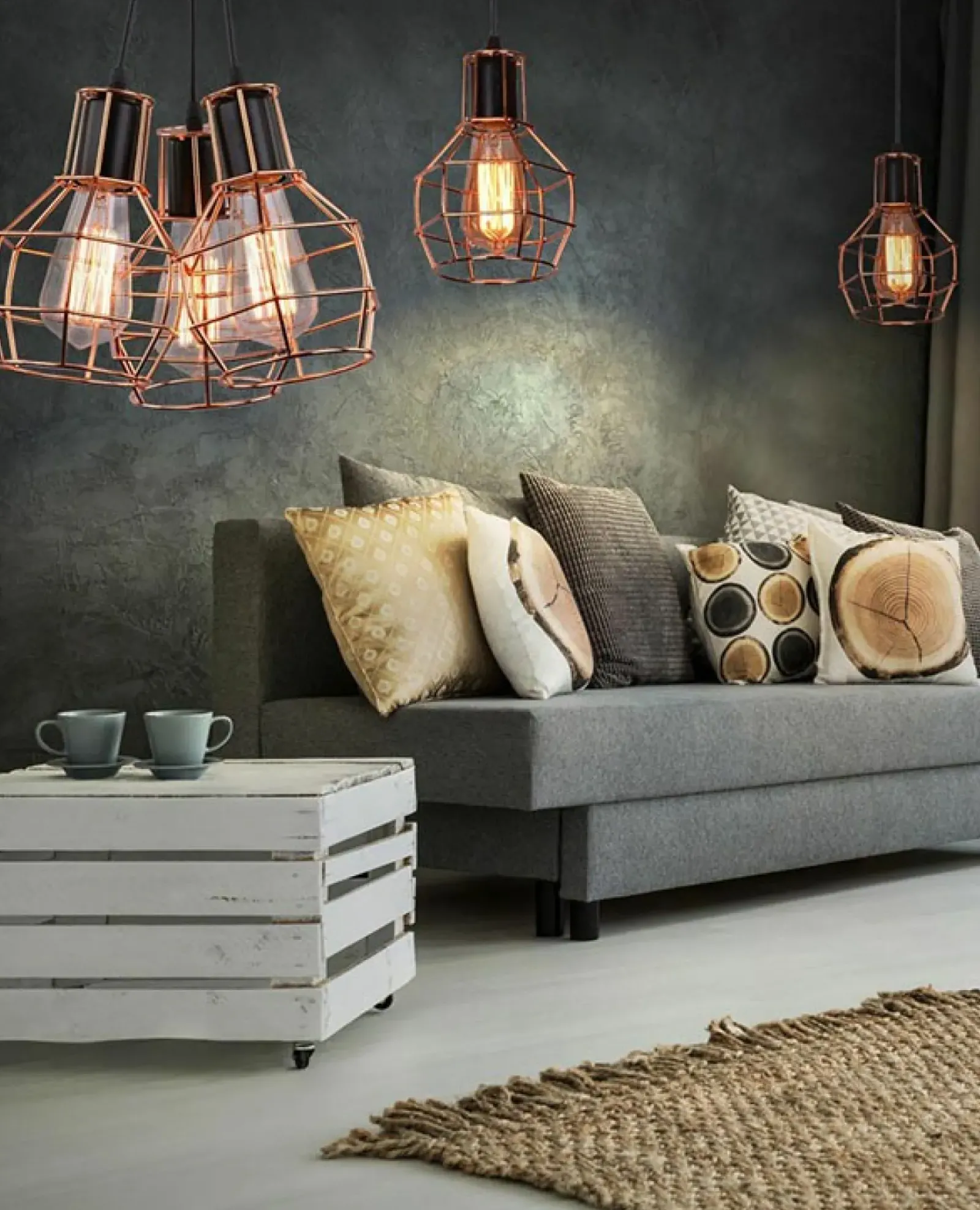 Sklep Kaja Lampa wisząca z drucianym, m kloszem AZ1659 CARRON | Kaja miedziany Flash Sale