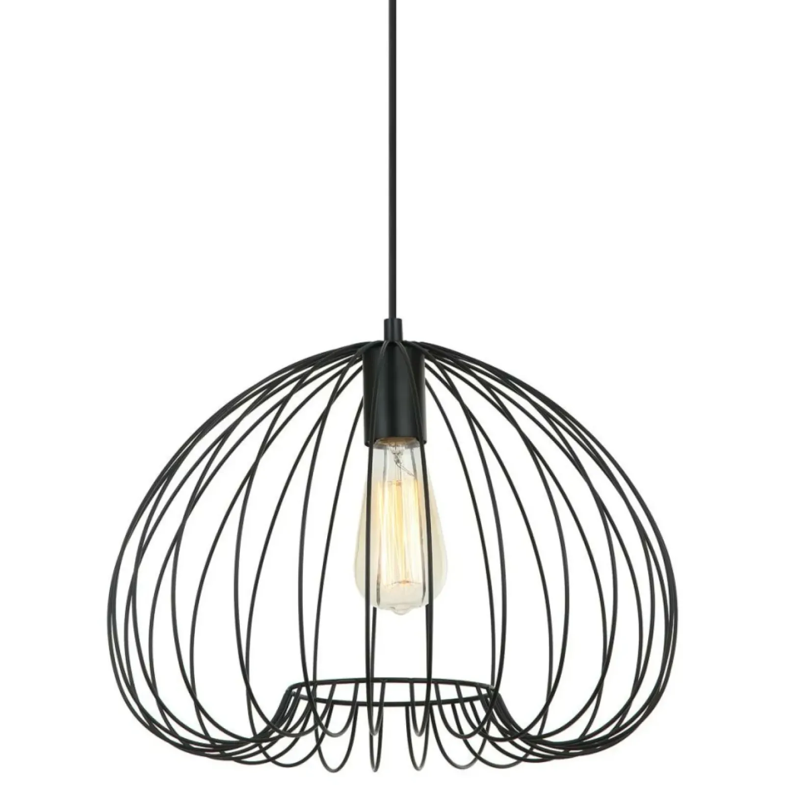 Sklep Kaja Lampa wisząca z drucianym kloszem MDM-4583-1 BK MEDDI | Kaja New