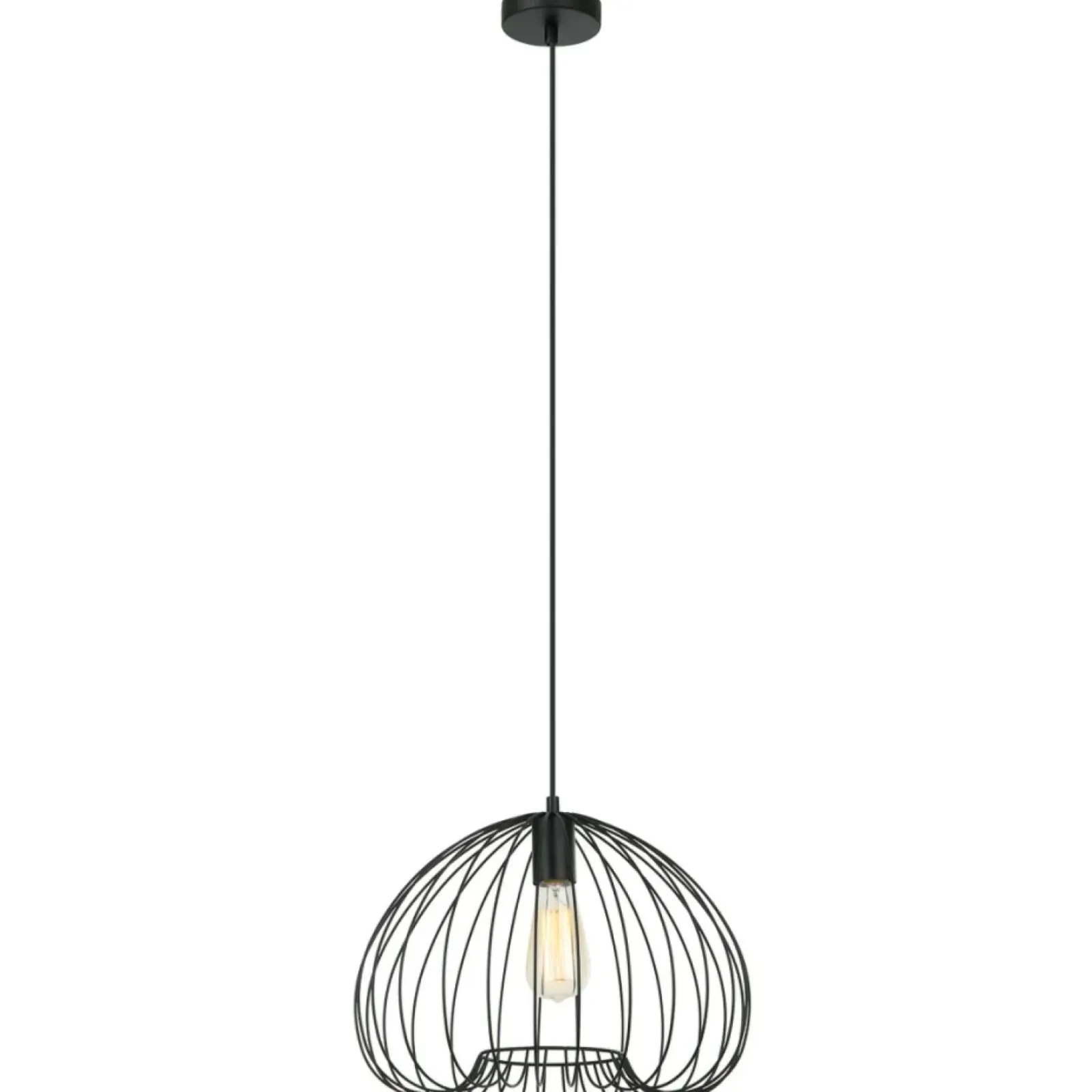 Sklep Kaja Lampa wisząca z drucianym kloszem MDM-4583-1 BK MEDDI | Kaja New