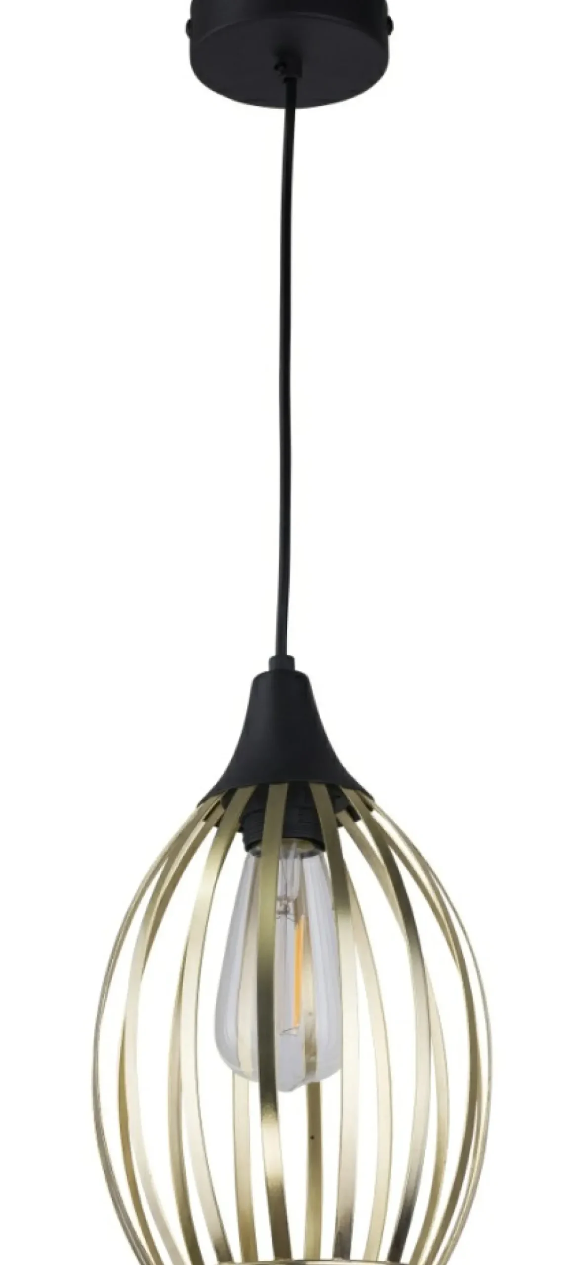 Sklep Kaja Lampa wisząca z drucianym kloszem TK 2816 LIZA GOLD | Kaja Oświetlenie czarny Outlet