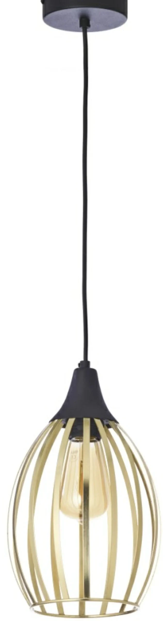 Sklep Kaja Lampa wisząca z drucianym kloszem TK 2816 LIZA GOLD | Kaja Oświetlenie czarny Outlet