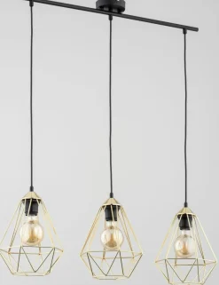 Sklep Kaja Lampa wisząca z drucianymi, złotymi kloszami AL 62241 KOSMOS | Kaja Outlet