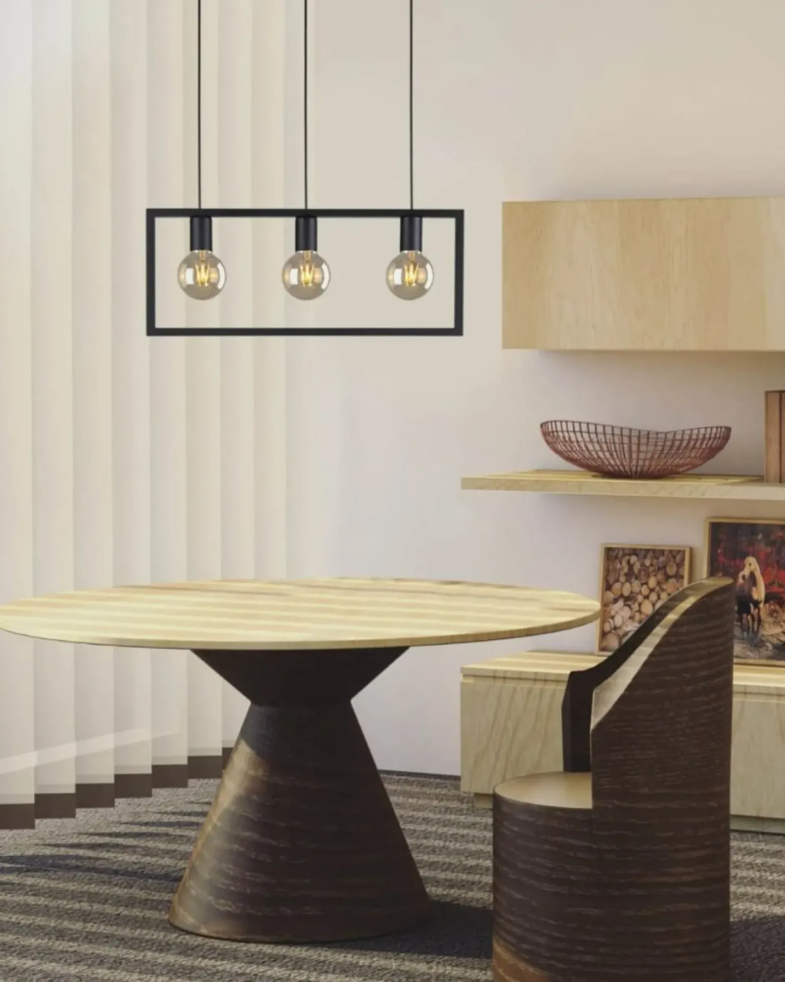 Sklep Kaja Lampa wisząca z dużą, metalową ramką K-4035 LAVAYA | Kaja Oświetlenie czarny Store