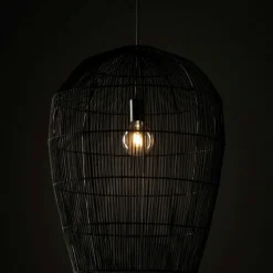 Sklep Kaja Lampa wisząca z dużym, plecionym abażurem 11168 HAITI | Kaja Cheap