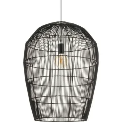 Sklep Kaja Lampa wisząca z dużym, plecionym abażurem 11168 HAITI | Kaja Cheap