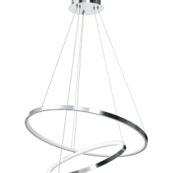 Sklep Kaja Lampa wisząca z dwoma okręgami, kolor chrom ML7943 z serii ROTONDA | Kaja Oświet Store