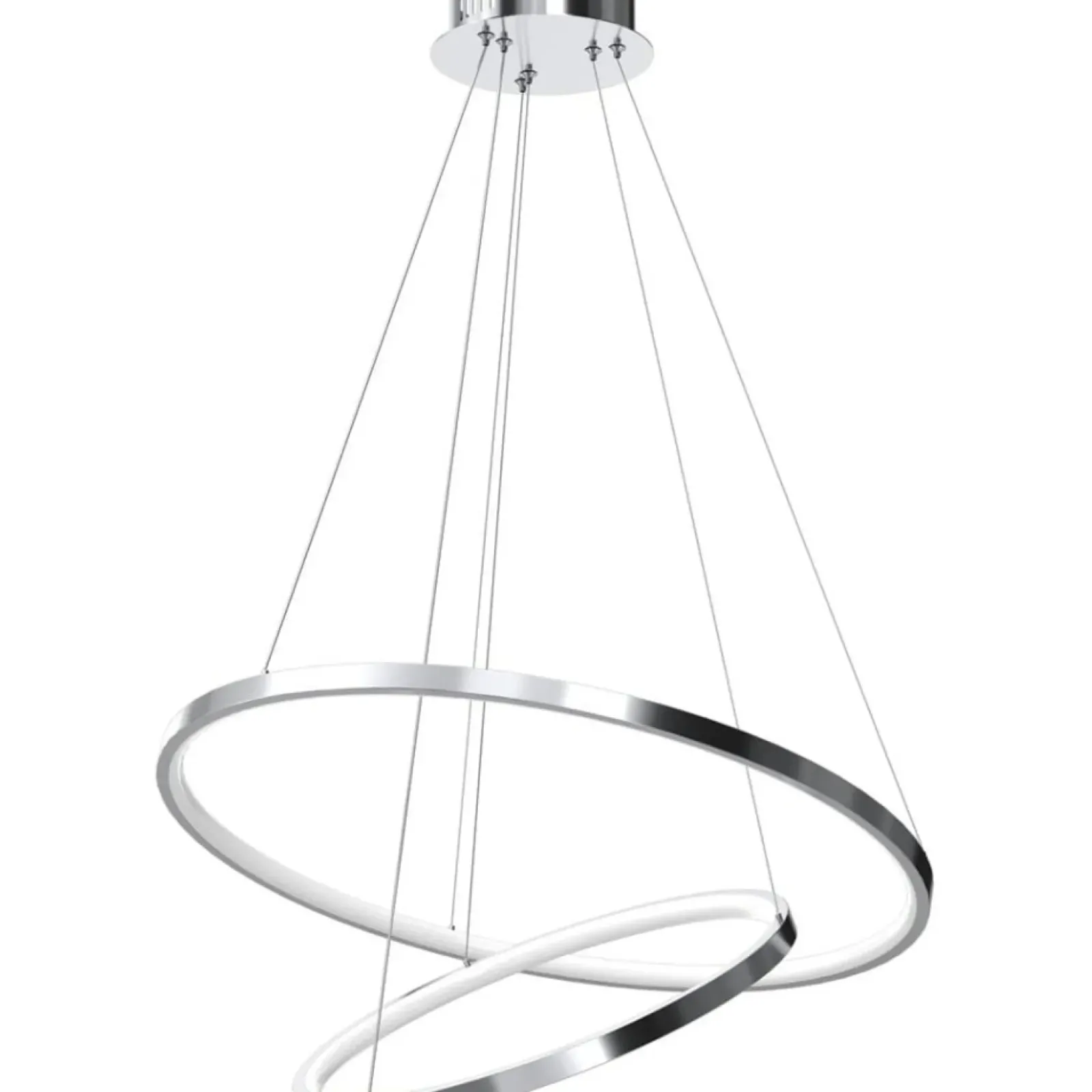 Sklep Kaja Lampa wisząca z dwoma okręgami, kolor chrom ML7943 z serii ROTONDA | Kaja Oświet Store
