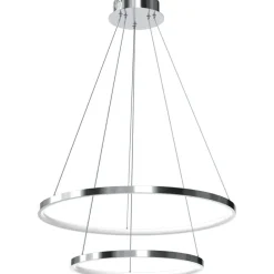Sklep Kaja Lampa wisząca z dwoma okręgami, kolor chrom ML7943 z serii ROTONDA | Kaja Oświet Store