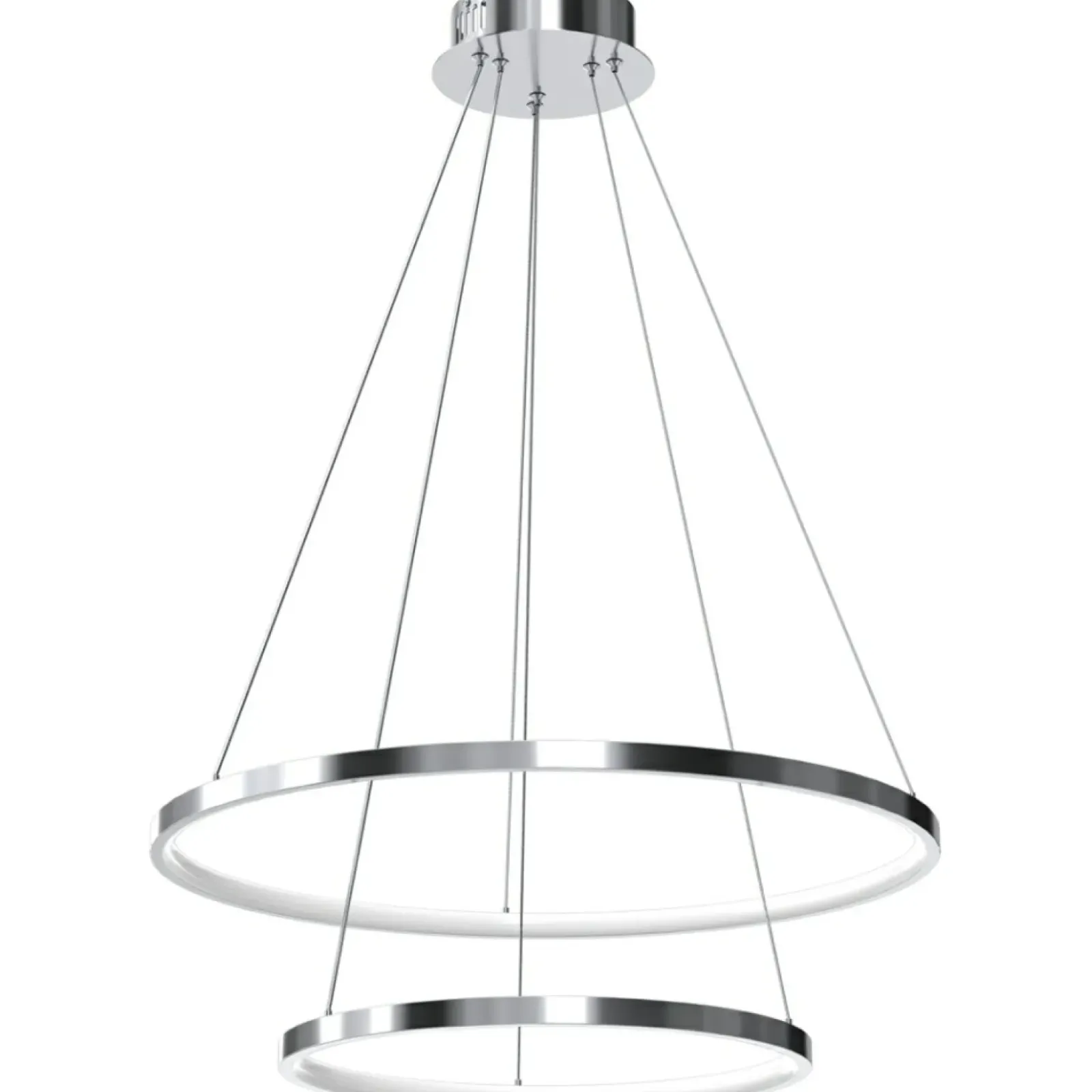 Sklep Kaja Lampa wisząca z dwoma okręgami, kolor chrom ML7943 z serii ROTONDA | Kaja Oświet Store