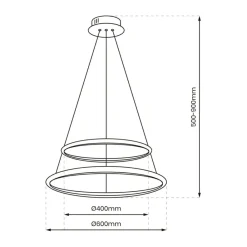 Sklep Kaja Lampa wisząca z dwoma okręgami, kolor chrom ML7943 z serii ROTONDA | Kaja Oświet Store