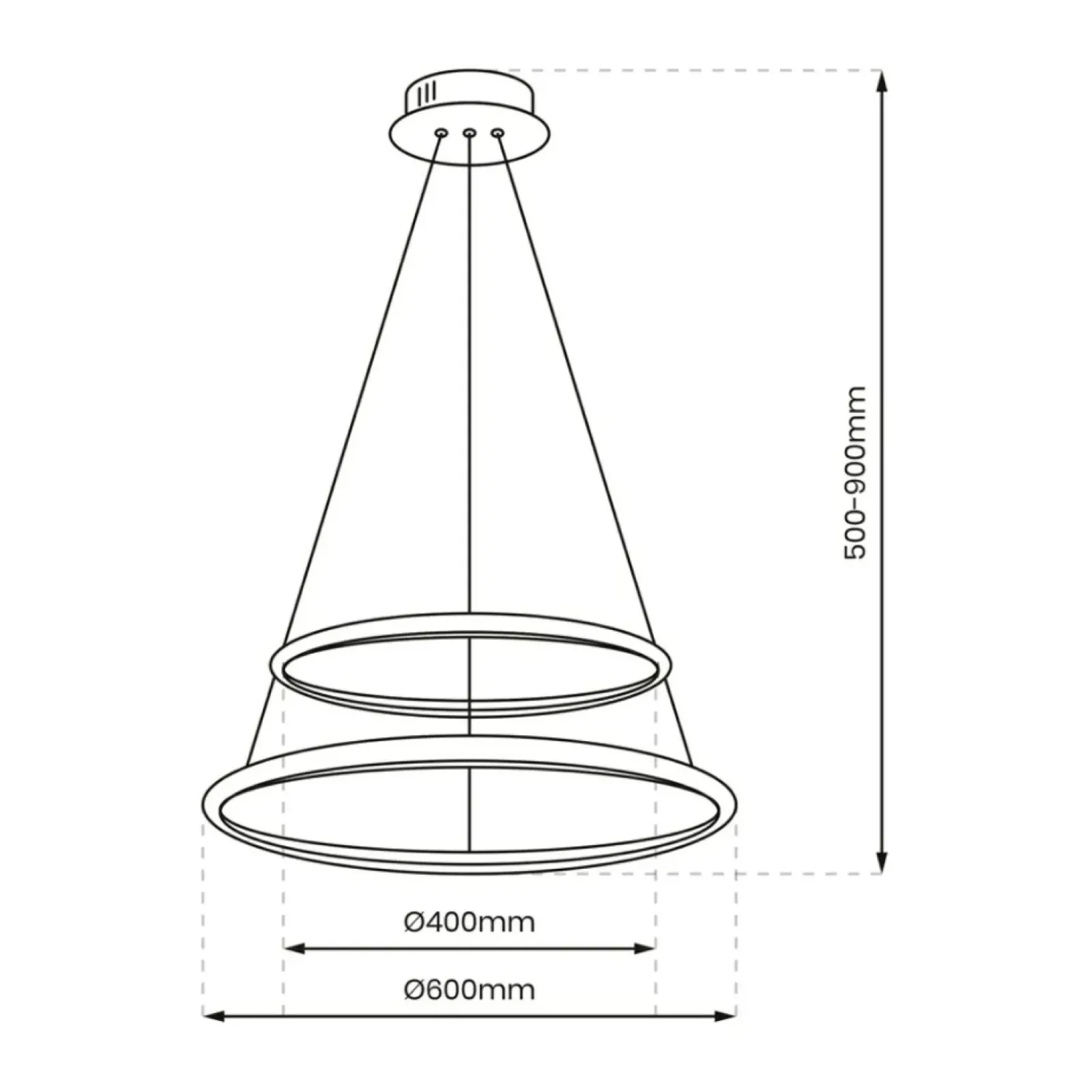 Sklep Kaja Lampa wisząca z dwoma okręgami, kolor chrom ML7943 z serii ROTONDA | Kaja Oświet Store