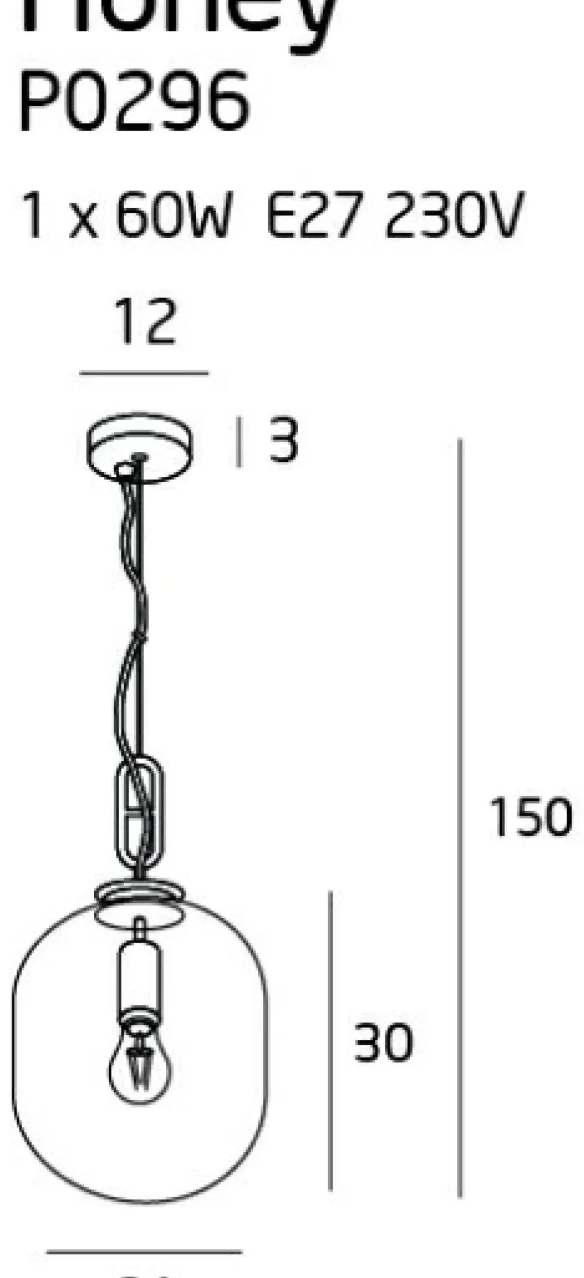 Sklep Kaja Lampa wisząca z dymionym kloszem Ø24cm MX P0296 HONEY | Kaja Best