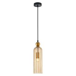Sklep Kaja Lampa wisząca z efektownym kloszem PND-28636-1L-GD-AMB z serii LEVIE Cheap