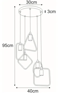 Sklep Kaja Lampa wisząca z geometrycznymi oprawkami K-3931 GEO | Kaja Oświetlenie czarny Shop