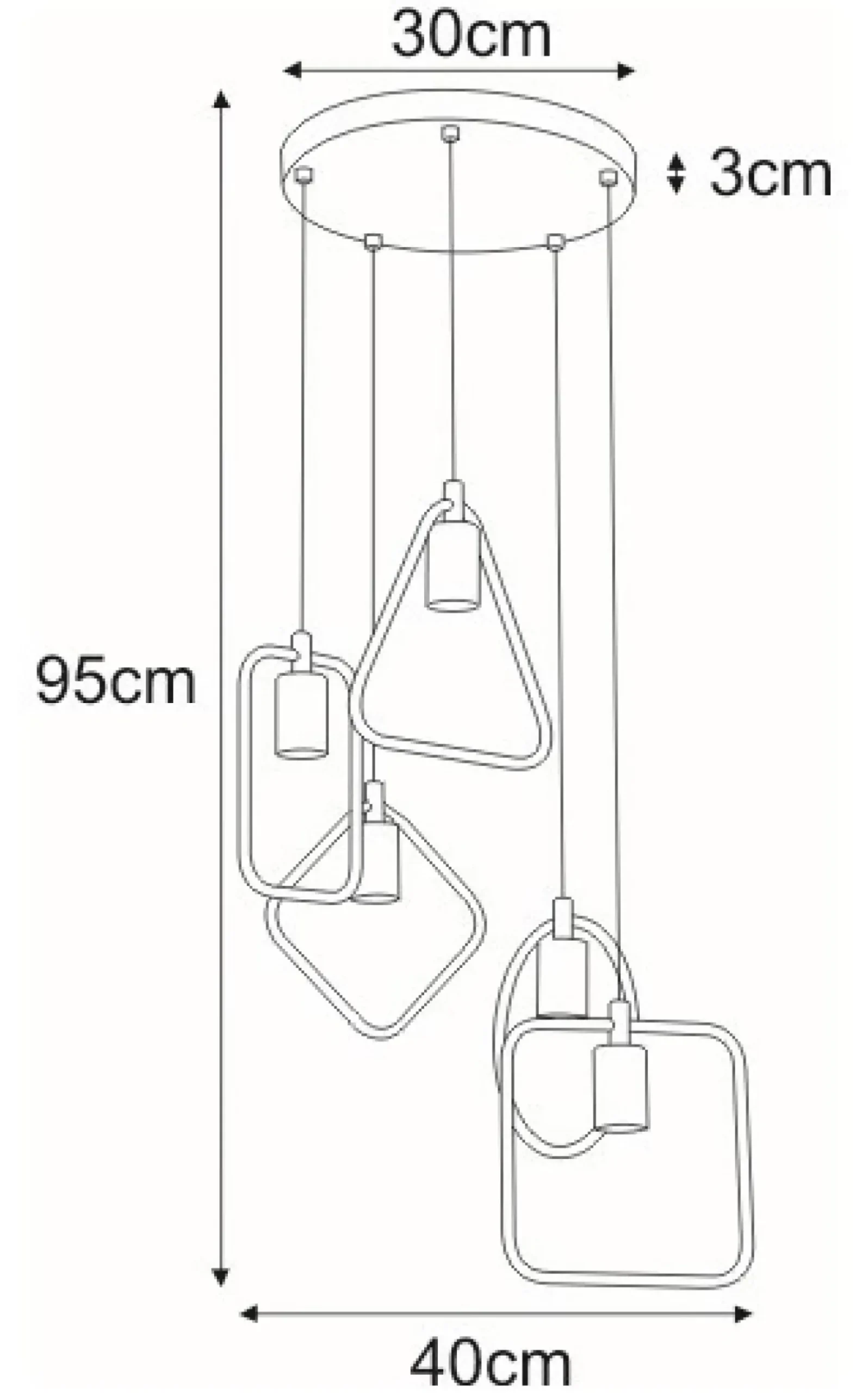 Sklep Kaja Lampa wisząca z geometrycznymi oprawkami K-3931 GEO | Kaja Oświetlenie czarny Shop
